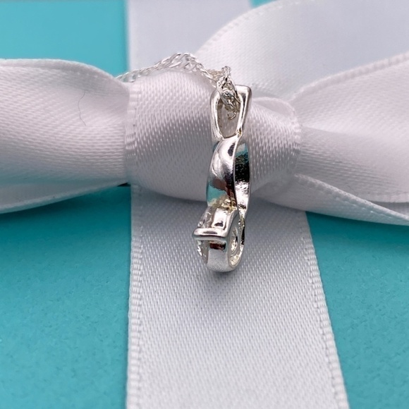 New Sterling Silver 925 brilliant cut CZ Necklace pendant 5 mm 18” - Picture 3 of 6